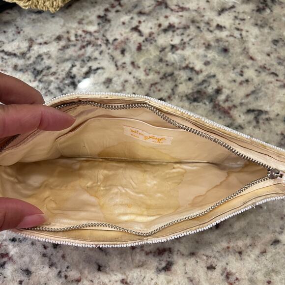 Bags by Josef Beige Beaded Evening Bag Purse tote - Japan - Picture 4 of 9